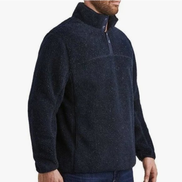 Member's Mark Alpine Sherpa Quarter Snap Pullover Navy Speckle Small NWT - Picture 1 of 8